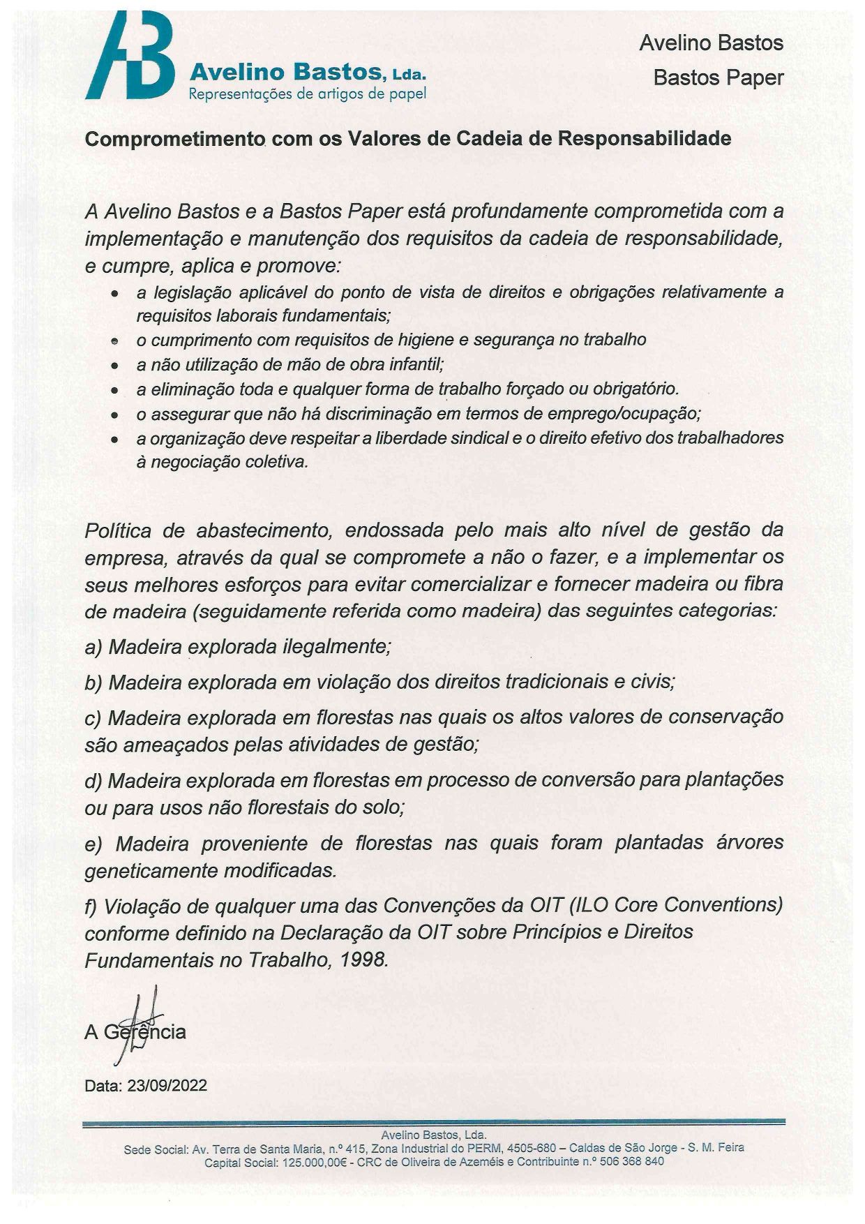 Comprometimento Valores CdR